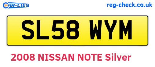 SL58WYM are the vehicle registration plates.