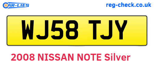 WJ58TJY are the vehicle registration plates.