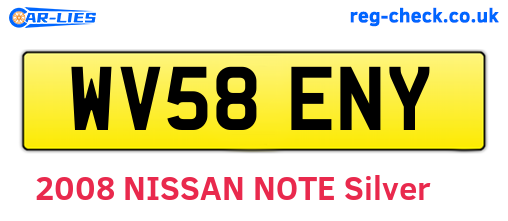 WV58ENY are the vehicle registration plates.