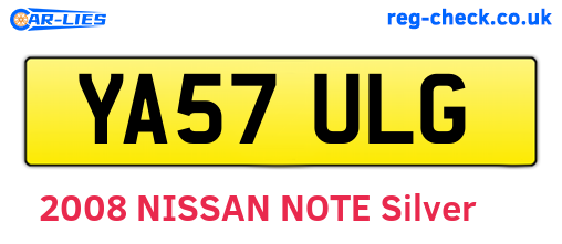 YA57ULG are the vehicle registration plates.