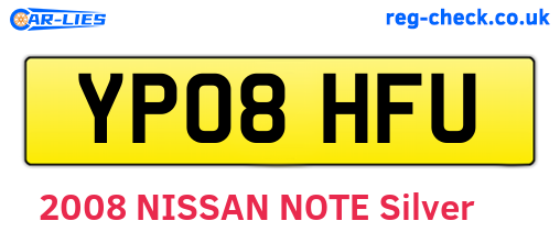 YP08HFU are the vehicle registration plates.