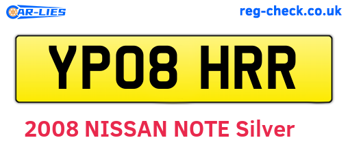 YP08HRR are the vehicle registration plates.