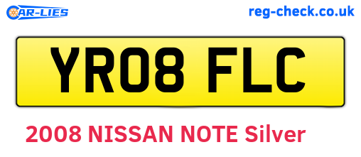 YR08FLC are the vehicle registration plates.