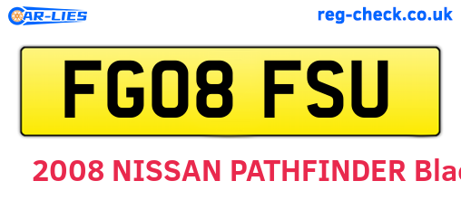 FG08FSU are the vehicle registration plates.