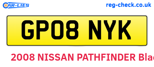 GP08NYK are the vehicle registration plates.
