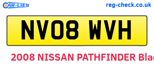 NV08WVH are the vehicle registration plates.