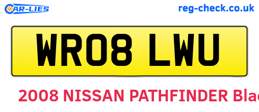 WR08LWU are the vehicle registration plates.