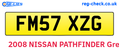 FM57XZG are the vehicle registration plates.