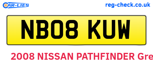 NB08KUW are the vehicle registration plates.