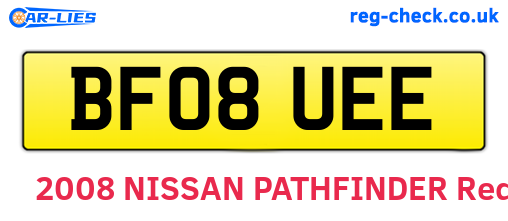 BF08UEE are the vehicle registration plates.