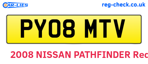 PY08MTV are the vehicle registration plates.