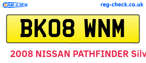 BK08WNM are the vehicle registration plates.