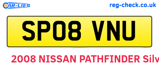 SP08VNU are the vehicle registration plates.