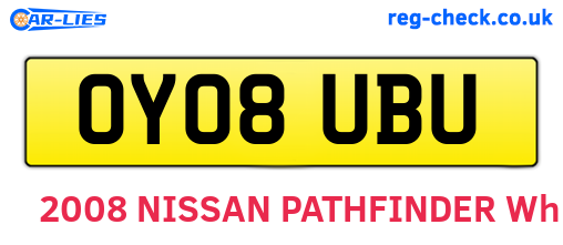 OY08UBU are the vehicle registration plates.