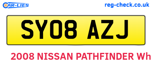 SY08AZJ are the vehicle registration plates.