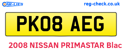 PK08AEG are the vehicle registration plates.