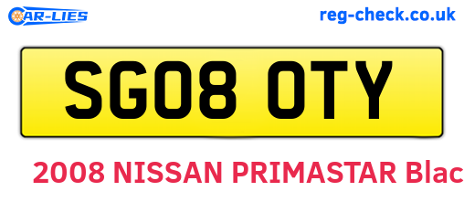 SG08OTY are the vehicle registration plates.