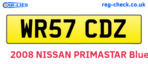 WR57CDZ are the vehicle registration plates.