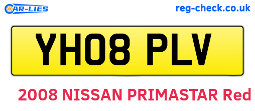 YH08PLV are the vehicle registration plates.