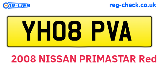 YH08PVA are the vehicle registration plates.