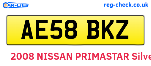 AE58BKZ are the vehicle registration plates.