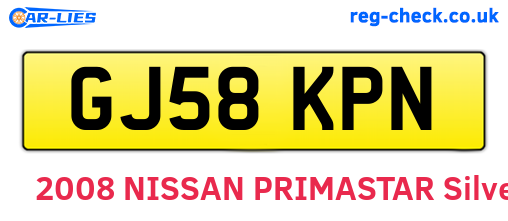 GJ58KPN are the vehicle registration plates.