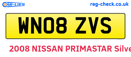 WN08ZVS are the vehicle registration plates.