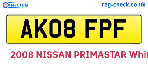 AK08FPF are the vehicle registration plates.