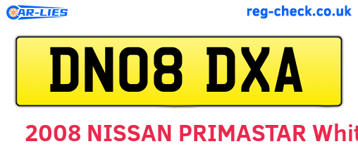 DN08DXA are the vehicle registration plates.