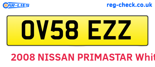 OV58EZZ are the vehicle registration plates.
