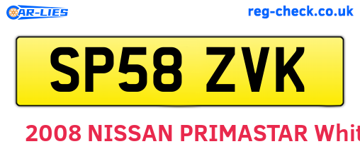 SP58ZVK are the vehicle registration plates.