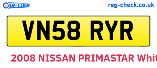 VN58RYR are the vehicle registration plates.