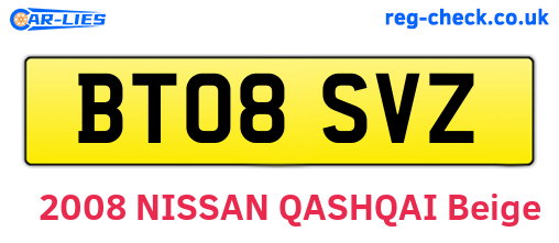 BT08SVZ are the vehicle registration plates.