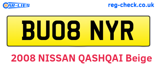 BU08NYR are the vehicle registration plates.