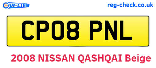 CP08PNL are the vehicle registration plates.