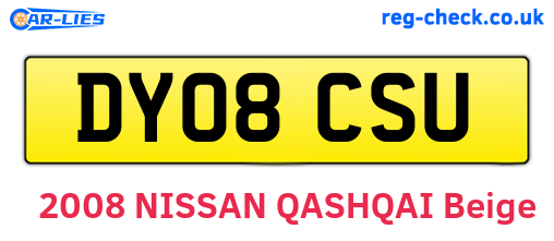 DY08CSU are the vehicle registration plates.
