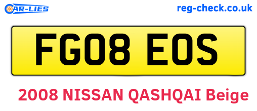 FG08EOS are the vehicle registration plates.