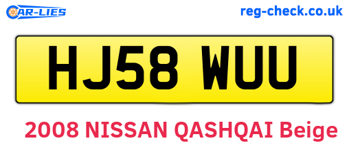 HJ58WUU are the vehicle registration plates.