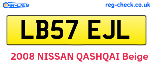 LB57EJL are the vehicle registration plates.