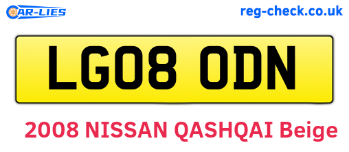 LG08ODN are the vehicle registration plates.
