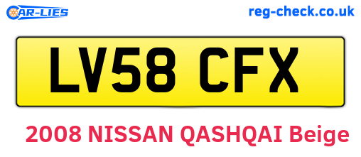 LV58CFX are the vehicle registration plates.