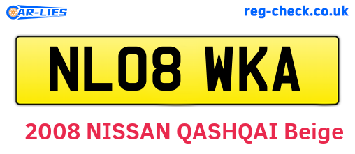 NL08WKA are the vehicle registration plates.