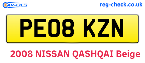 PE08KZN are the vehicle registration plates.