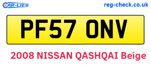 PF57ONV are the vehicle registration plates.