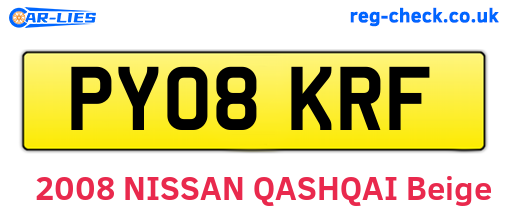 PY08KRF are the vehicle registration plates.