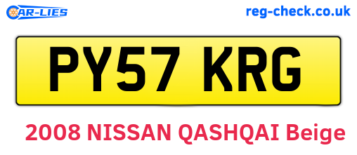 PY57KRG are the vehicle registration plates.