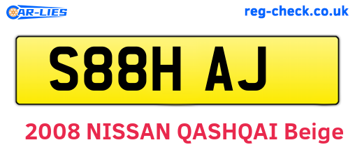 S88HAJ are the vehicle registration plates.