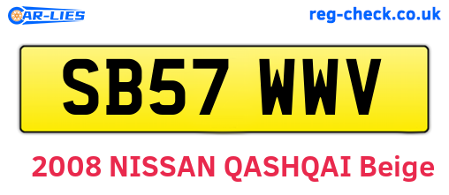 SB57WWV are the vehicle registration plates.