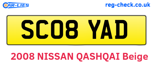 SC08YAD are the vehicle registration plates.