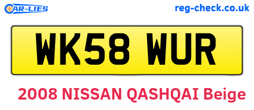 WK58WUR are the vehicle registration plates.